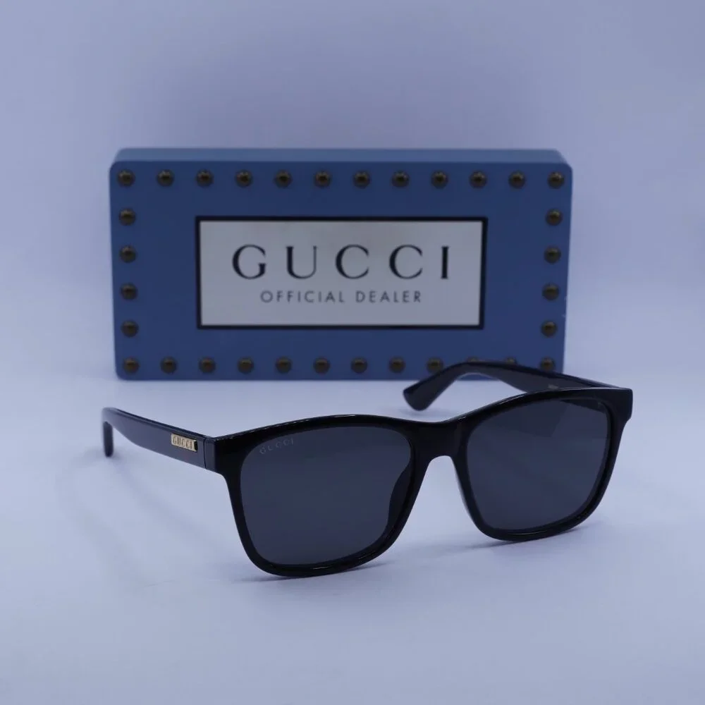 Gucci GG0746S 001 Square Sunglasses - Black / Grey